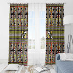 Maori Matariki Window Curtain Yellow Galaxy Aesthetic Koru Art