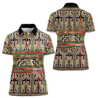 Maori Matariki Women Polo Shirt Yellow Galaxy Aesthetic Koru Art