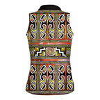 Maori Matariki Women Sleeveless Polo Shirt Yellow Galaxy Aesthetic Koru Art