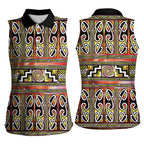 Maori Matariki Women Sleeveless Polo Shirt Yellow Galaxy Aesthetic Koru Art