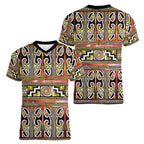 Maori Matariki Women V-Neck T-Shirt Yellow Galaxy Aesthetic Koru Art