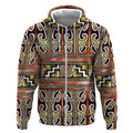 Maori Matariki Zip Hoodie Yellow Galaxy Aesthetic Koru Art