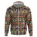 Maori Matariki Zip Hoodie Yellow Galaxy Aesthetic Koru Art
