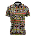 Maori Matariki Zipper Polo Shirt Yellow Galaxy Aesthetic Koru Art