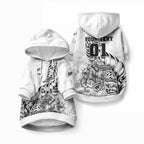 Custom New Zealand Silver Fern Rugby Pet Hoodie Aotearoa Kiwi Maori White Version