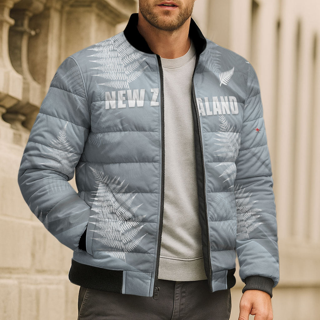 Custom Rugby New Zealand 2026 Bomber Puffer Jacket The Fern Go Champions