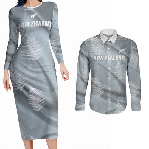 Custom Rugby New Zealand 2026 Couples Matching Long Sleeve Bodycon Dress and Long Sleeve Button Shirt The Fern Go Champions