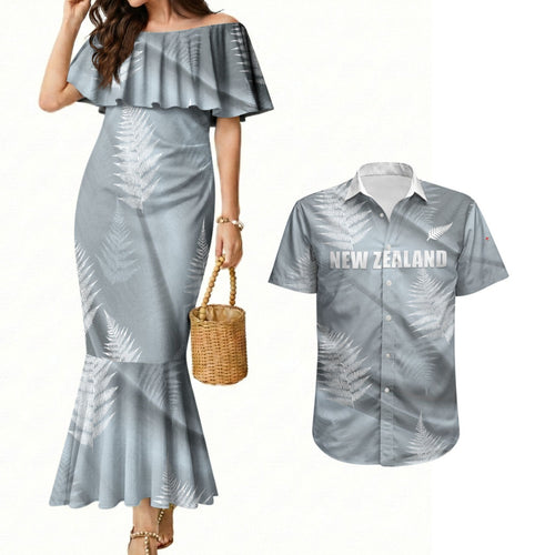 Custom Rugby New Zealand 2026 Couples Matching Mermaid Dress and Hawaiian Shirt The Fern Go Champions