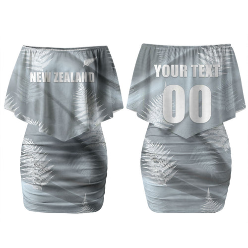 Custom Rugby New Zealand 2026 Couples Matching Off Shoulder Short Dress and Long Sleeve Button Shirt The Fern Go Champions