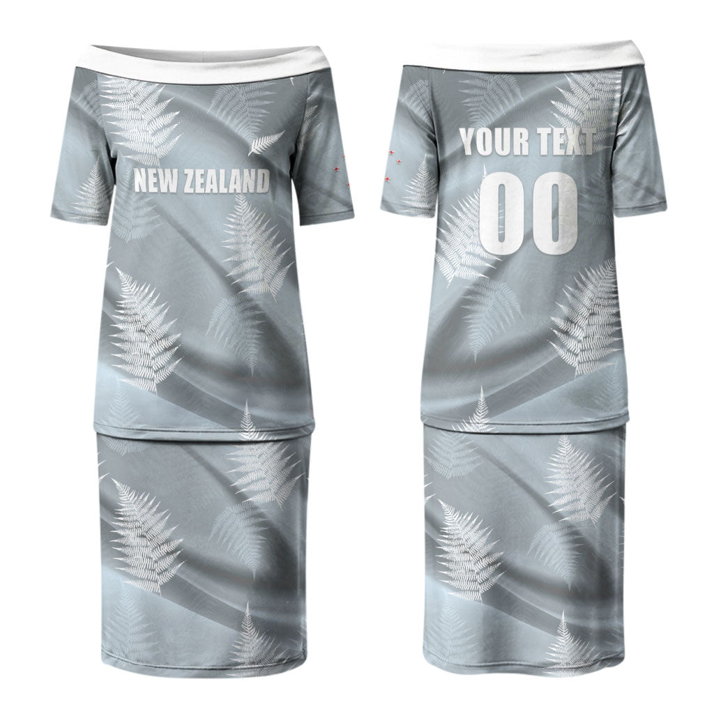 Custom Rugby New Zealand 2026 Couples Matching Puletasi and Long Sleeve Button Shirt The Fern Go Champions