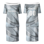 Custom Rugby New Zealand 2026 Couples Matching Puletasi and Long Sleeve Button Shirt The Fern Go Champions