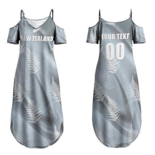 Custom Rugby New Zealand 2026 Couples Matching Summer Maxi Dress and Hawaiian Shirt The Fern Go Champions