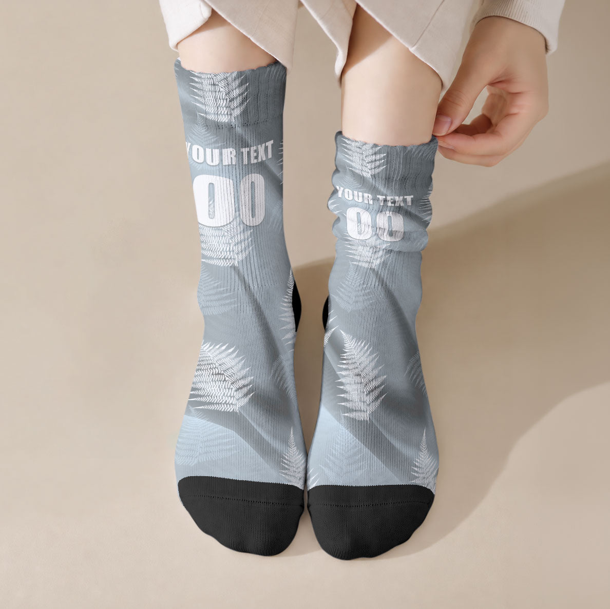Custom Rugby New Zealand 2026 Crew Socks The Fern Go Champions