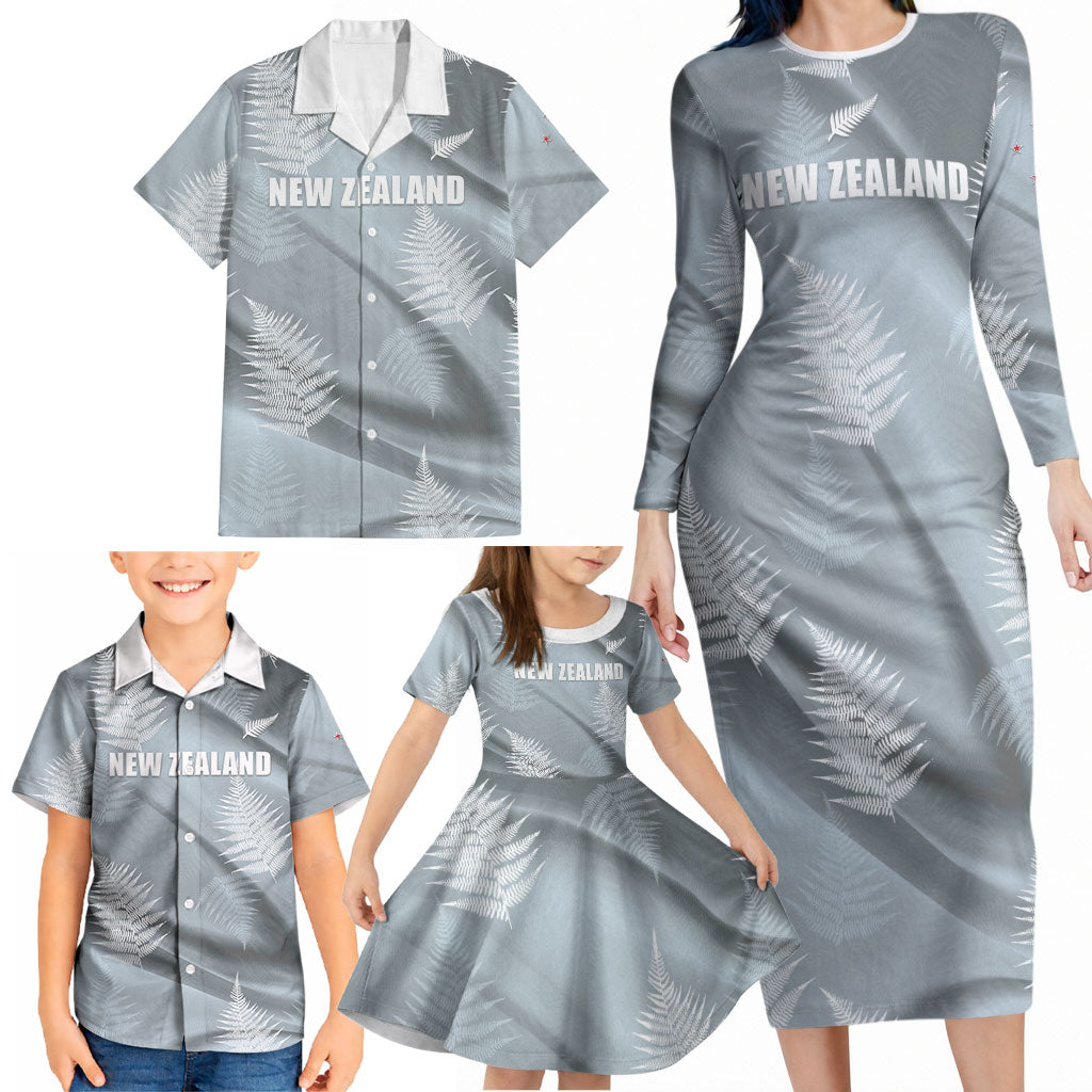 Custom Rugby New Zealand 2026 Family Matching Long Sleeve Bodycon Dress and Hawaiian Shirt The Fern Go Champions