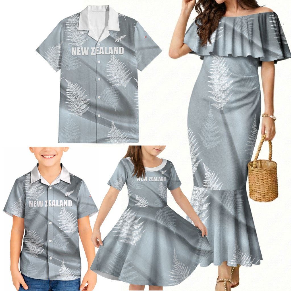 Custom Rugby New Zealand 2026 Family Matching Mermaid Dress and Hawaiian Shirt The Fern Go Champions
