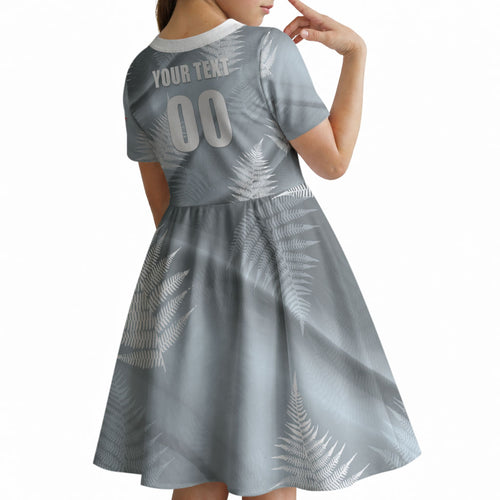Custom Rugby New Zealand 2026 Kid Short Sleeve Dress The Fern Go Champions