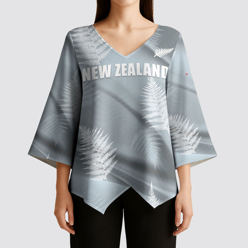 Custom Rugby New Zealand 2026 Kimono Sleeve Blouse The Fern Go Champions