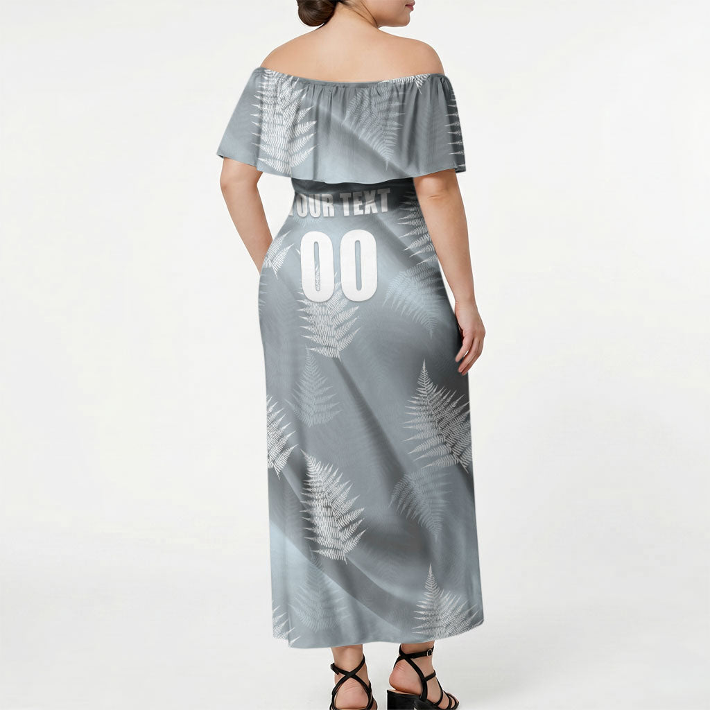 Custom Rugby New Zealand 2026 Off Shoulder Maxi Dress The Fern Go Champions