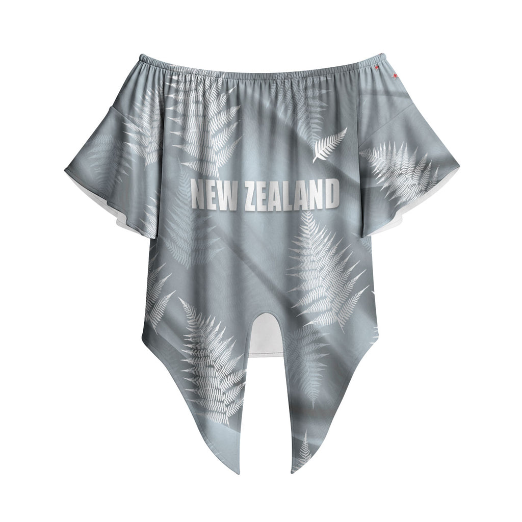 Custom Rugby New Zealand 2026 Off Shoulder Wrap Waist Top The Fern Go Champions