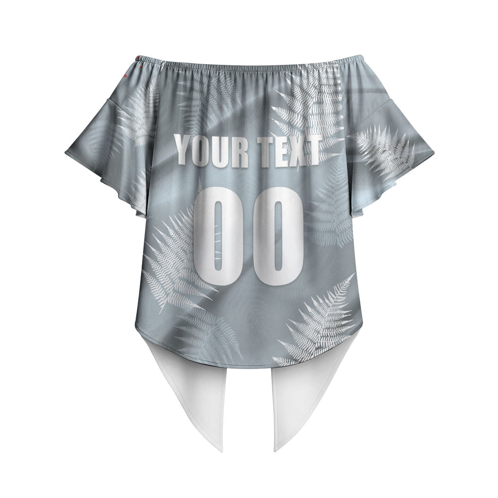 Custom Rugby New Zealand 2026 Off Shoulder Wrap Waist Top The Fern Go Champions