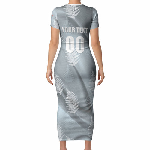 Custom Rugby New Zealand 2026 Short Sleeve Bodycon Dress The Fern Go Champions