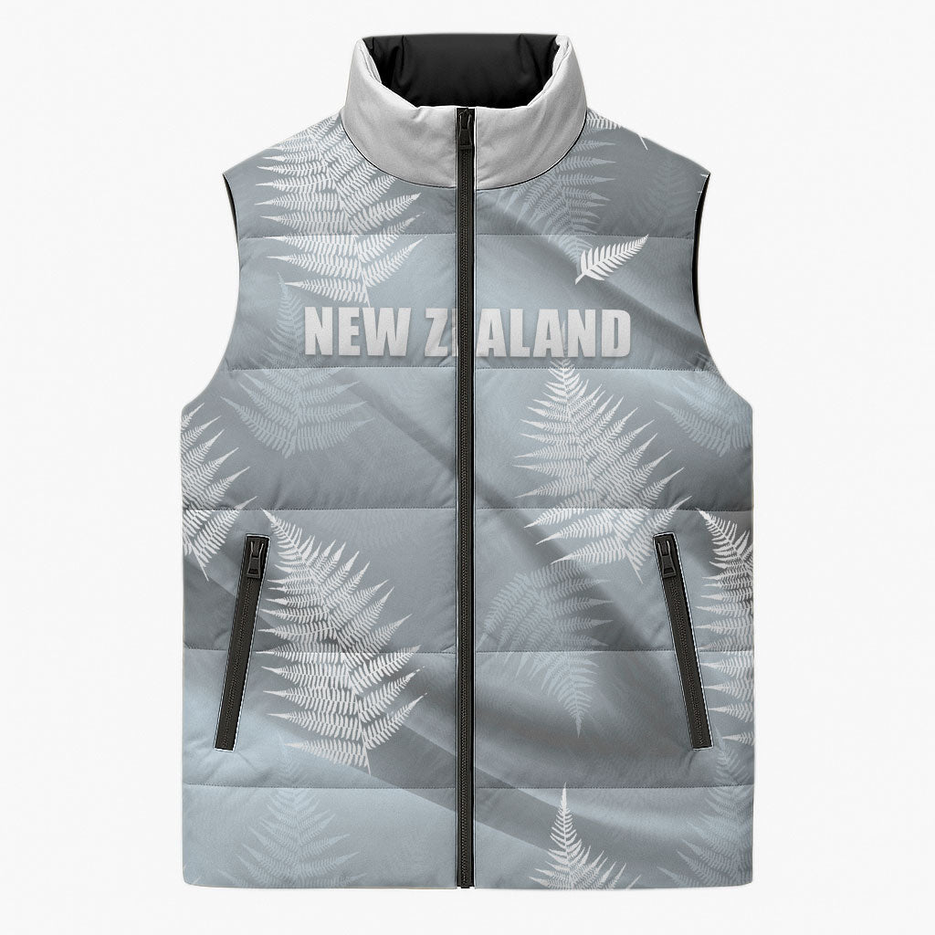 Custom Rugby New Zealand 2026 Sleeveless Puffer Jacket The Fern Go Champions