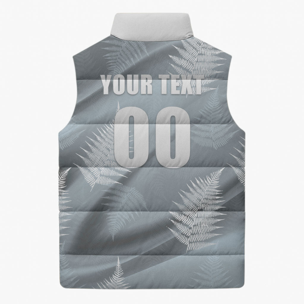 Custom Rugby New Zealand 2026 Sleeveless Puffer Jacket The Fern Go Champions