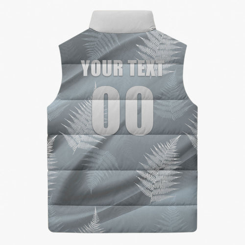 Custom Rugby New Zealand 2026 Sleeveless Puffer Jacket The Fern Go Champions