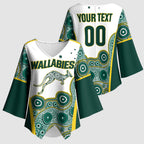 Custom Rugby Australia 2026 Kimono Sleeve Blouse Wallabies Go Champions