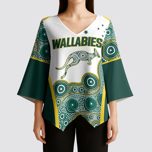 Custom Rugby Australia 2026 Kimono Sleeve Blouse Wallabies Go Champions