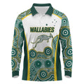 Custom Rugby Australia 2026 Long Sleeve Polo Shirt Wallabies Go Champions