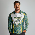 Custom Rugby Australia 2026 Long Sleeve Polo Shirt Wallabies Go Champions