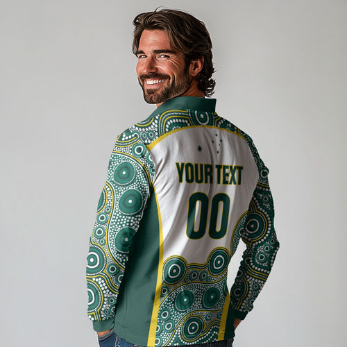 Custom Rugby Australia 2026 Long Sleeve Polo Shirt Wallabies Go Champions