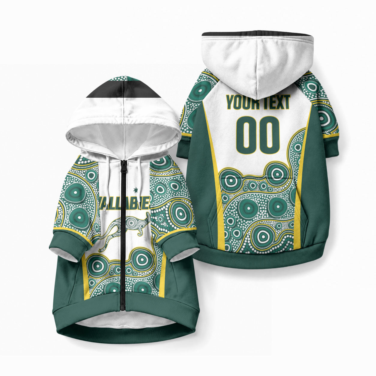 Custom Rugby Australia 2026 Pet Hoodie Wallabies Go Champions