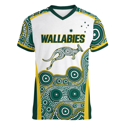 Custom Rugby Australia 2026 Women V-Neck T-Shirt Wallabies Go Champions
