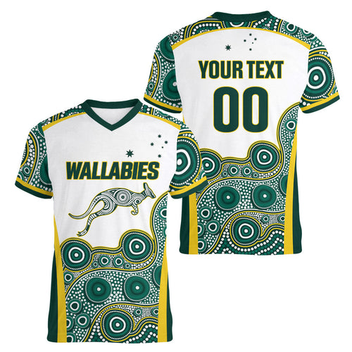 Custom Rugby Australia 2026 Women V-Neck T-Shirt Wallabies Go Champions