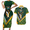 Custom Rugby South Africa Couples Matching Short Sleeve Bodycon Dress and Hawaiian Shirt Baby Boks Go Champions