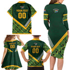 Custom Rugby South Africa Family Matching Long Sleeve Bodycon Dress and Hawaiian Shirt Baby Boks Go Champions