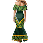 Custom Rugby South Africa Family Matching Mermaid Dress and Hawaiian Shirt Baby Boks Go Champions