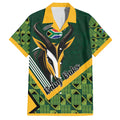 Custom Rugby South Africa Family Matching Off Shoulder Maxi Dress and Hawaiian Shirt Baby Boks Go Champions