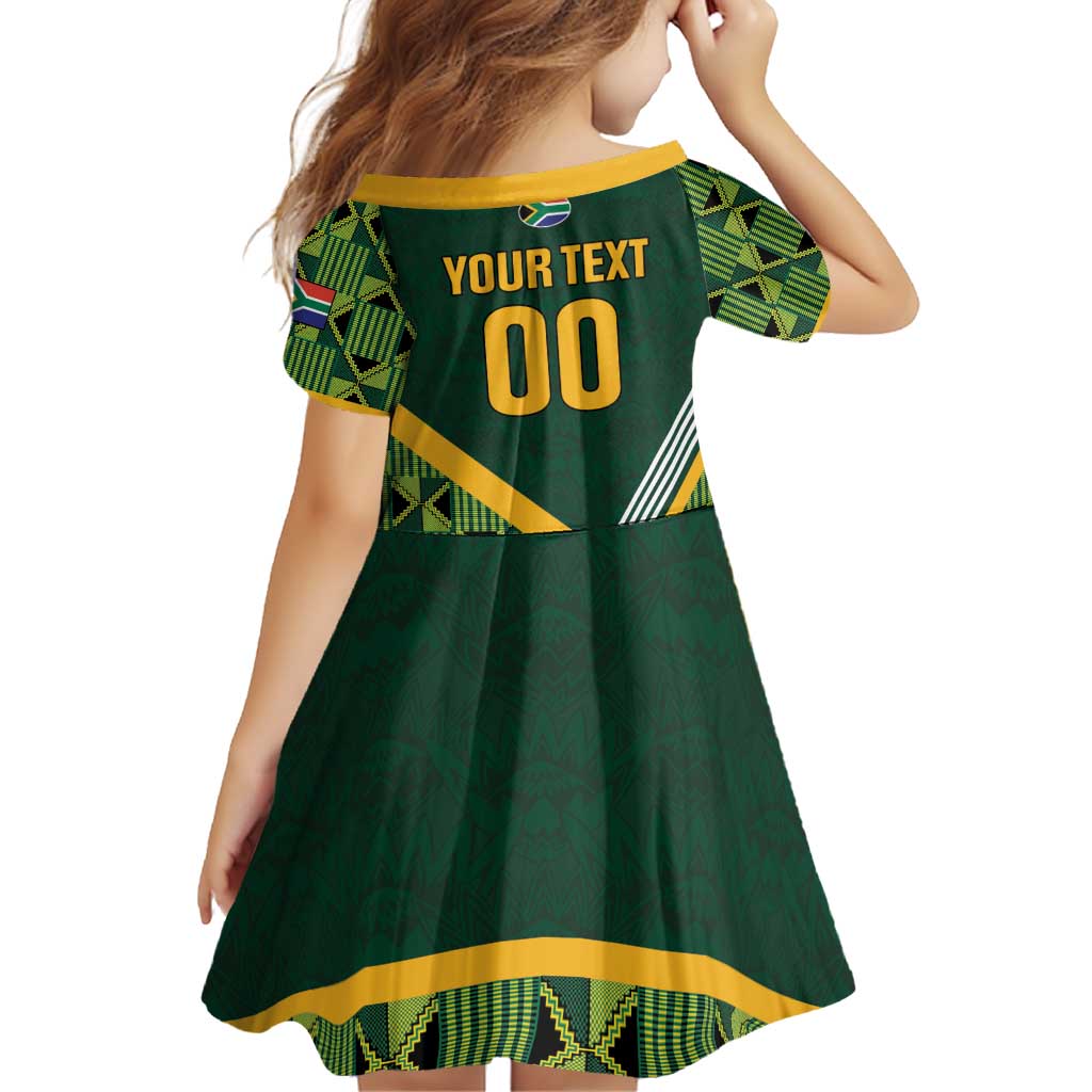 Custom Rugby South Africa Family Matching Off Shoulder Short Dress and Hawaiian Shirt Baby Boks Go Champions