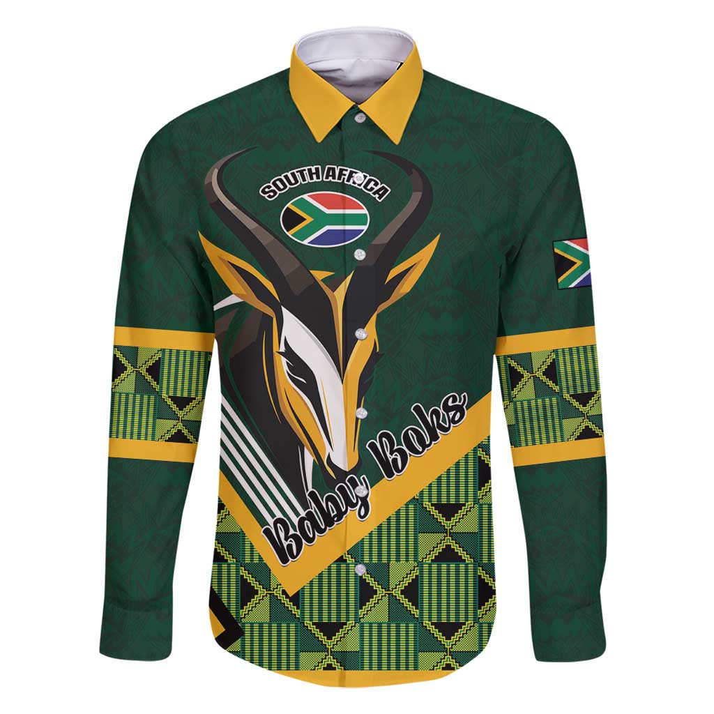 Custom Rugby South Africa Family Matching Off Shoulder Short Dress and Hawaiian Shirt Baby Boks Go Champions