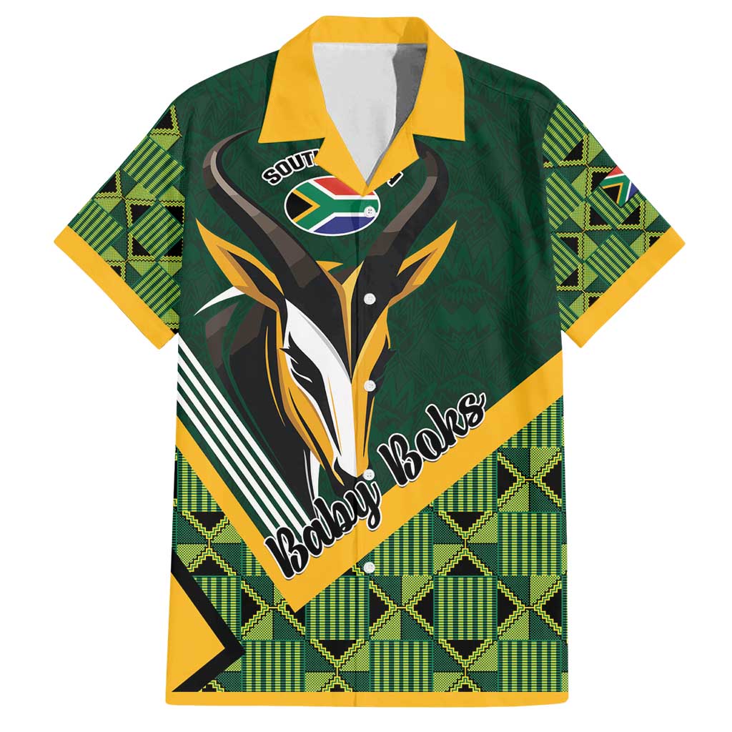 Custom Rugby South Africa Family Matching Tank Maxi Dress and Hawaiian Shirt Baby Boks Go Champions