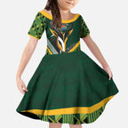 Custom Rugby South Africa Kid Short Sleeve Dress Baby Boks Go Champions