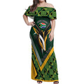Custom Rugby South Africa Off Shoulder Maxi Dress Baby Boks Go Champions