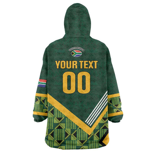 Custom Rugby South Africa Wearable Blanket Hoodie Baby Boks Go Champions