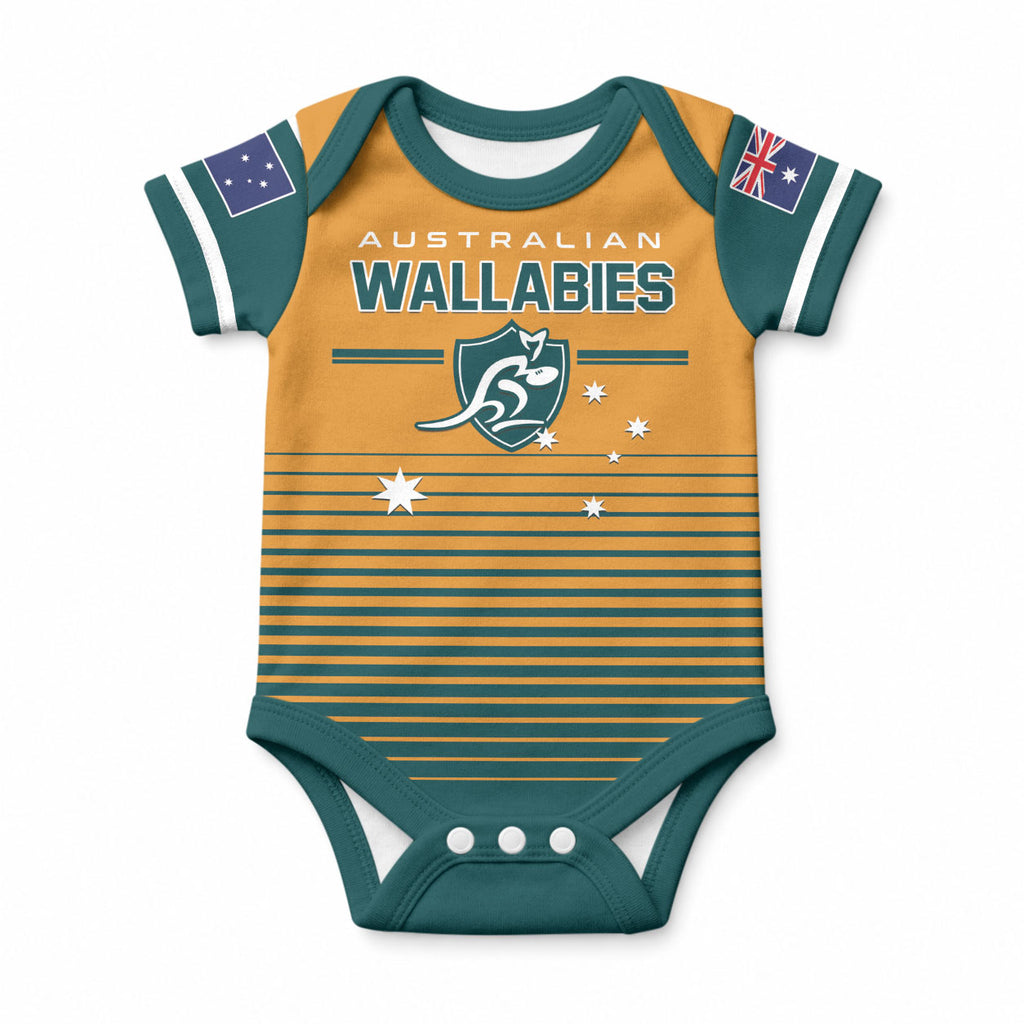 Custom Rugby Australia Baby Onesie Junior Wallabies Go Champions