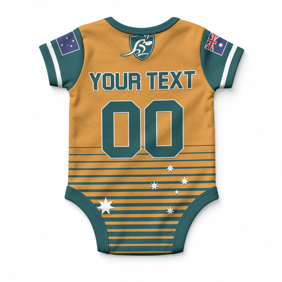 Custom Rugby Australia Baby Onesie Junior Wallabies Go Champions