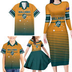 Custom Rugby Australia Family Matching Long Sleeve Bodycon Dress and Hawaiian Shirt Junior Wallabies Go Champions
