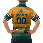 Custom Rugby Australia Family Matching Mermaid Dress and Hawaiian Shirt Junior Wallabies Go Champions
